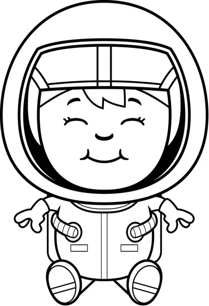 Boy Astronaut Sitting — Stock Vector