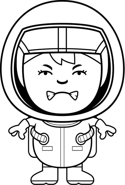 Angry Boy Astronaut — Stock Vector