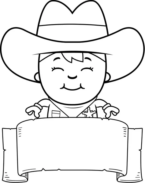 Little Cowboy Banner — Stock Vector