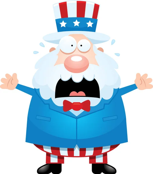 Scared Cartoon Uncle Sam — Stock Vector