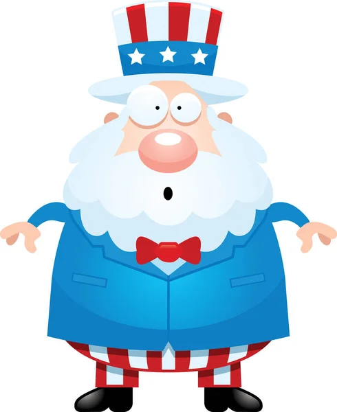 Surprised Cartoon Uncle Sam — Stock Vector
