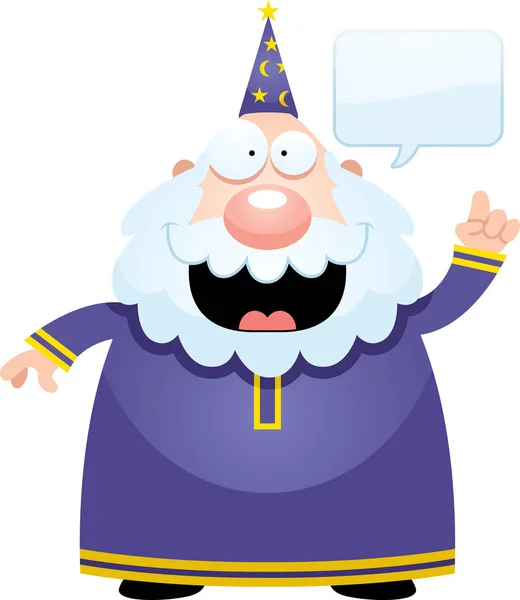 Cartoon Wizard Talking — Stock Vector