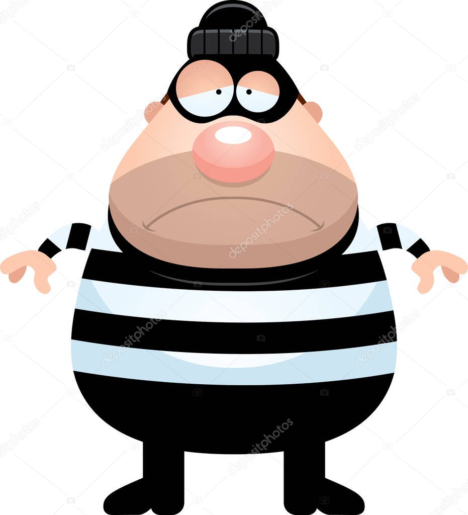 Sad Cartoon Burglar