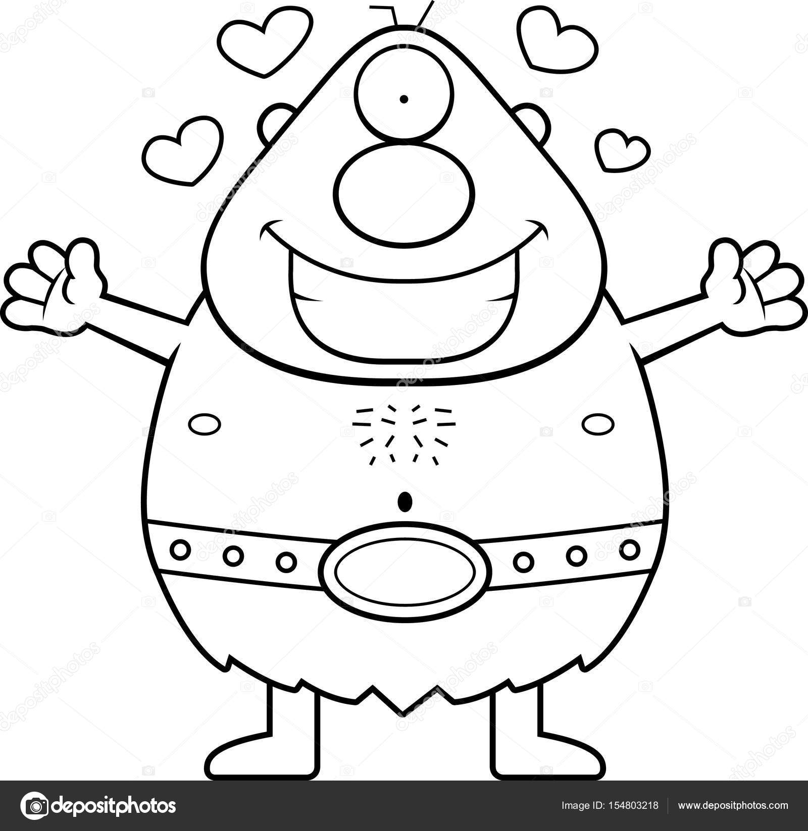 Dessin animé Cyclope Hug — Image vectorielle cthoman © Dessin animé Cyclope Hug — Image vectorielle