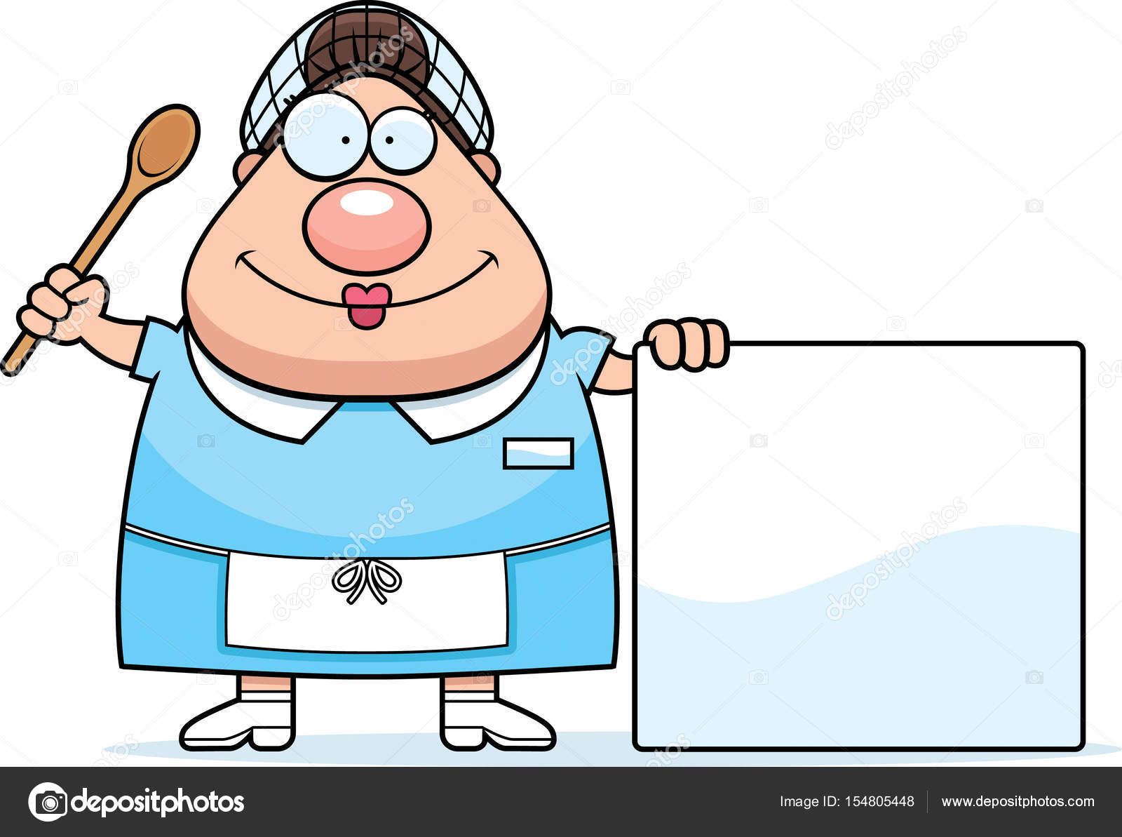 Cartoon Lunch Lady teken vectorafbeelding door © cthoman ⬇ Vectorstock