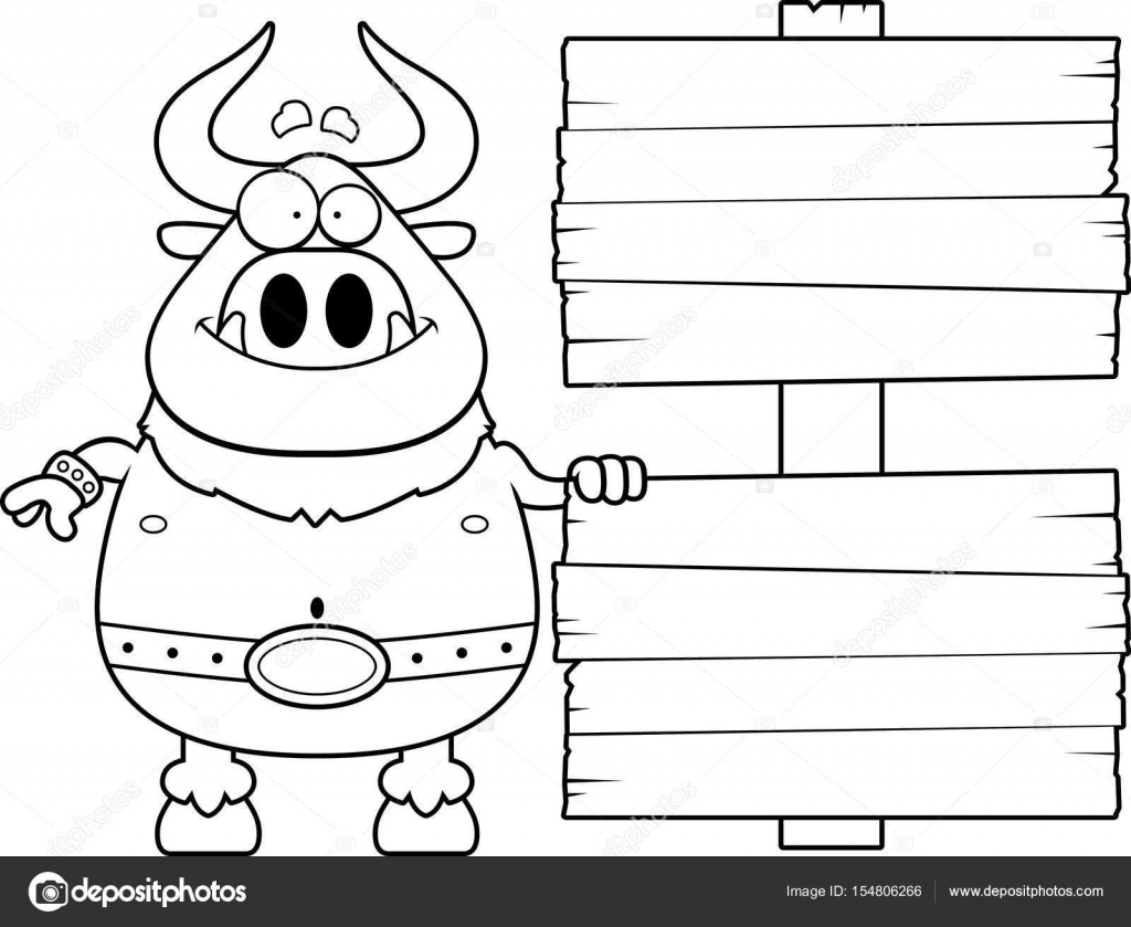 desenho animado minotauro sinal vetor de stock cthoman 154806266