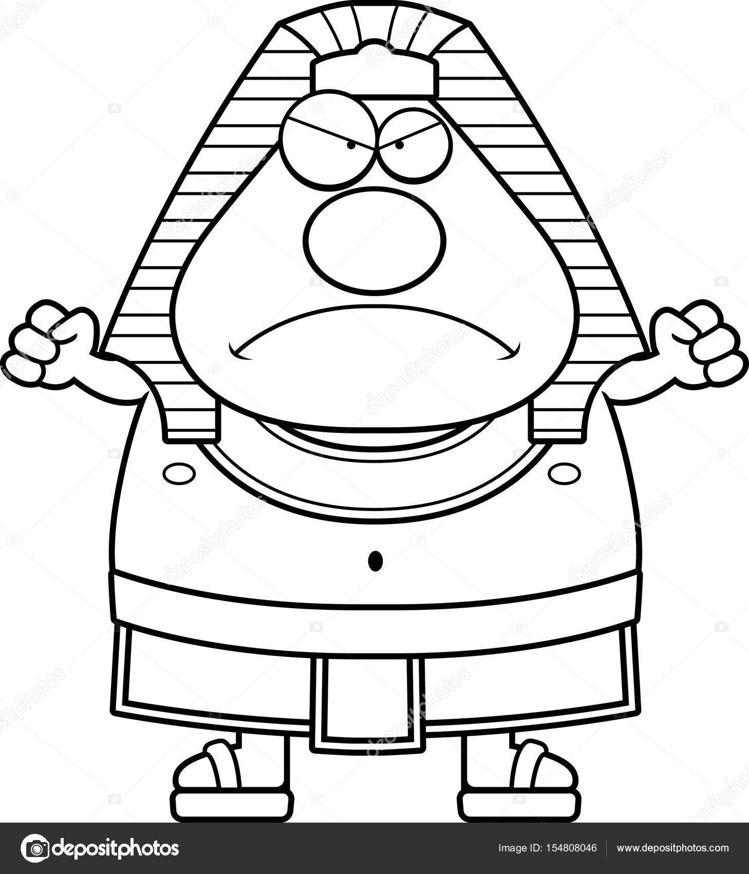 Sint tegneseriefigur Egyptisk farao stockvektor © cthoman #154808046, image size:878x1024