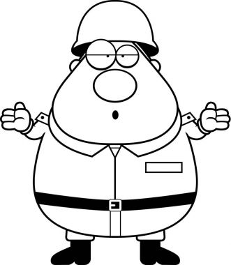 Çizgi film şaşkın asker