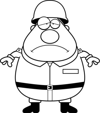 Çizgi film yorgun asker