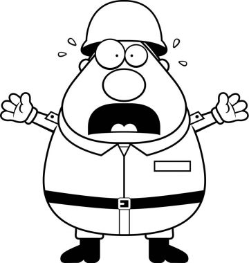 Çizgi film korkmuş asker