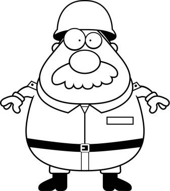 Çizgi film asker bıyık