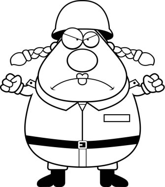 Öfkeli kadın asker