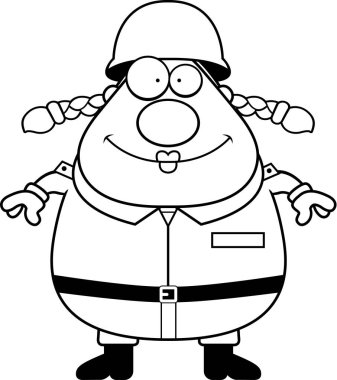 Gülümseyen kadın asker