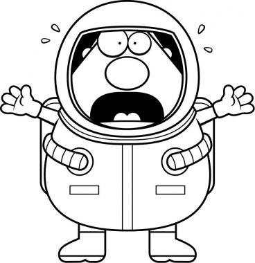 Çizgi film astronot panik