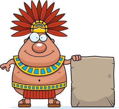 Çizgi film Aztek kralı işareti