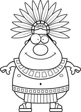 Mutlu karikatür Aztek kralı