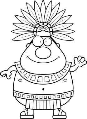 Çizgi film Aztek sallayarak Kral