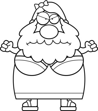 Kızgın çizgi film sakallı kadın