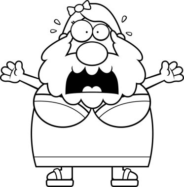 Korkmuş karikatür sakallı kadın