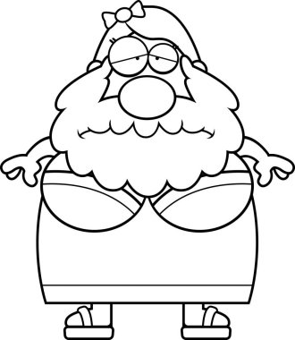 Üzgün çizgi film sakallı kadın