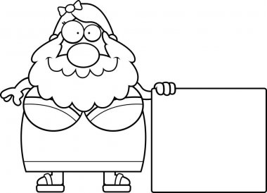 Lady işareti karikatür sakallı