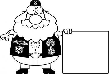 Çizgi film motorcu işareti