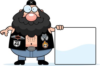 Çizgi film motorcu işareti