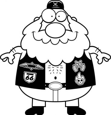 Mutlu karikatür motorcu