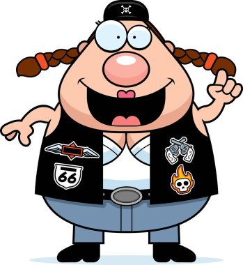 Çizgi film motorcu kadın fikir