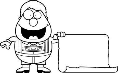 Çizgi film şortlarla çocuk işareti