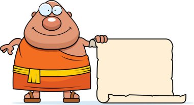 Çizgi film Budist keşiş işareti