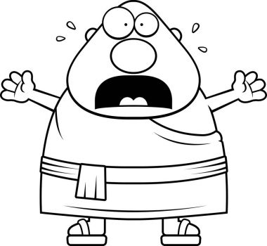 Korkmuş karikatür Budist rahip