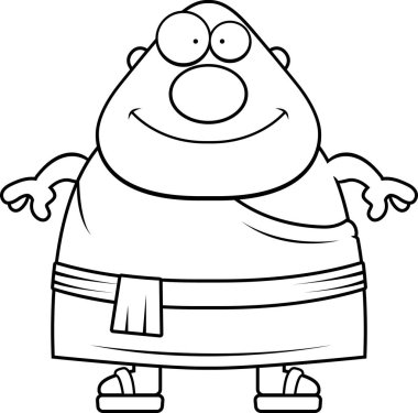 Mutlu karikatür Budist rahip