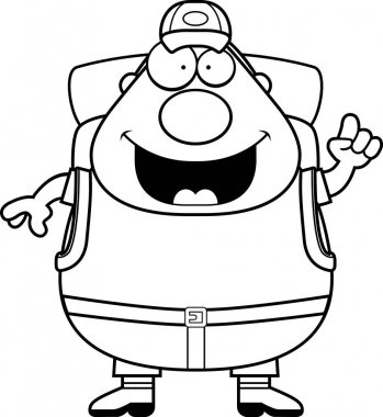 Çizgi film uzun yürüyüşe çıkan kimse fikir