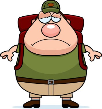 Üzgün çizgi film uzun yürüyüşe çıkan kimse