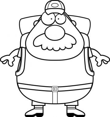 Çizgi film uzun yürüyüşe çıkan kimse bıyık