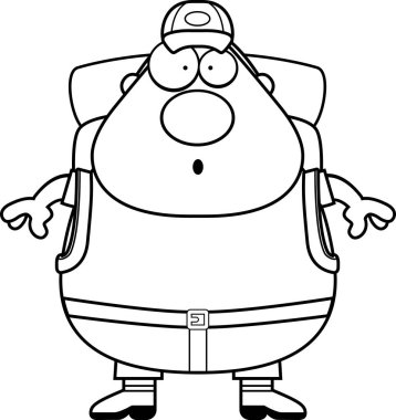 Sürpriz karikatür uzun yürüyüşe çıkan kimse