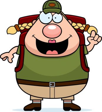 Çizgi film uzun yürüyüşe çıkan kimse fikir