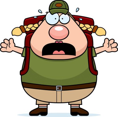 Korkmuş karikatür uzun yürüyüşe çıkan kimse