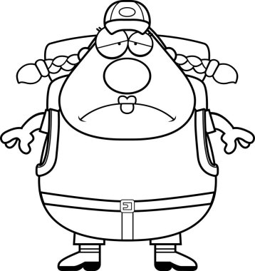 Üzgün çizgi film uzun yürüyüşe çıkan kimse