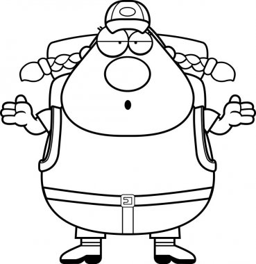 Karışık çizgi film uzun yürüyüşe çıkan kimse