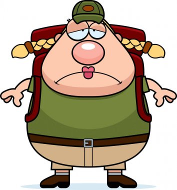 Üzgün çizgi film uzun yürüyüşe çıkan kimse