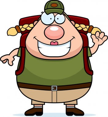 Çizgi film sallayarak uzun yürüyüşe çıkan kimse