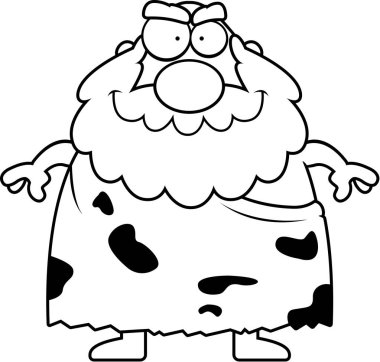 Gülümseyen karikatür mağara adamı