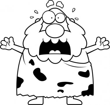 Çizgi film korkmuş mağara adamı