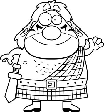 Çizgi film Celtic Warrior sallayarak