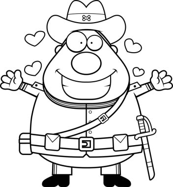 Çizgi film Konfederasyon asker kucaklama