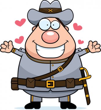 Çizgi film Konfederasyon asker kucaklama