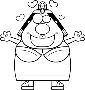 Çizgi film Kleopatra kucaklama