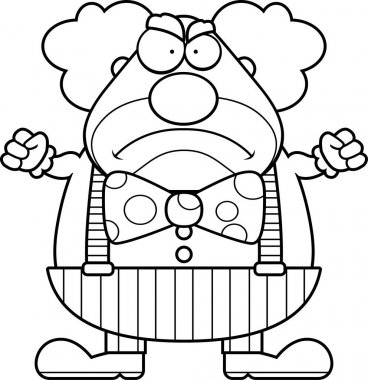 Çizgi film palyaço kızgın